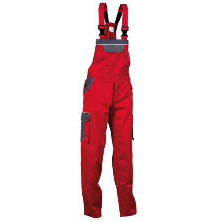 Pantaloni de lucru cu pieptar ASIMO RED 