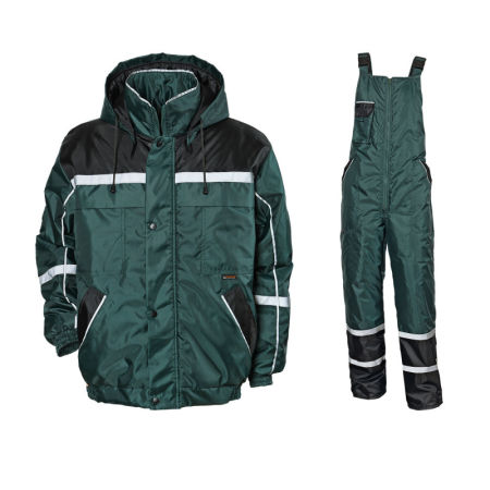 Set Jacheta Lucru iarna si pantaloni cu pieptar COLLINS WINTER GREEN