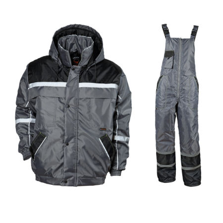 Set Jacheta Lucru iarna si pantaloni cu pieptar COLLINS WINTER GREY