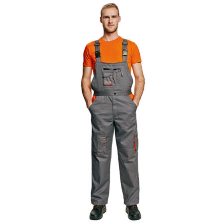 Pantaloni de lucru cu pieptar DESMAN GREY