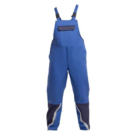 Pantaloni pieptar de protectie - Ignifug, Antistatic, Antichimic - TEXFB11 - Albastru & Navy