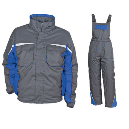 Set Jacheta Lucru iarna si pantaloni cu pieptar KASTOR GREY 