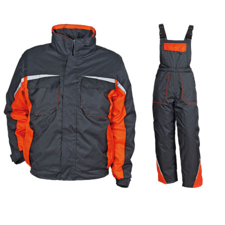 Set Jacheta Lucru iarna si pantaloni cu pieptar KASTOR ORANGE