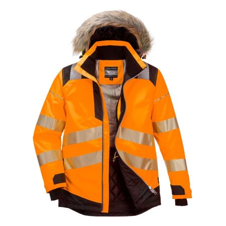 PW369 - PW3 Jacheta Parka Iarna HI-VIS Portocaliu/Negru