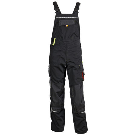 Pantaloni de lucru cu pieptar PRISMA BLACK