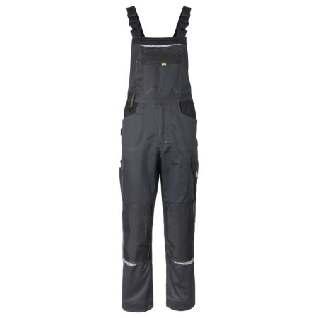 Pantaloni de lucru cu pieptar PRISMA SPANDEX BLACK