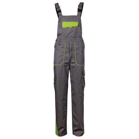 Pantaloni de lucru cu pieptar PRISMA SUMMER GREY/GREEN